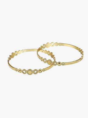 Women gold-plated traditional set of two bangles 4