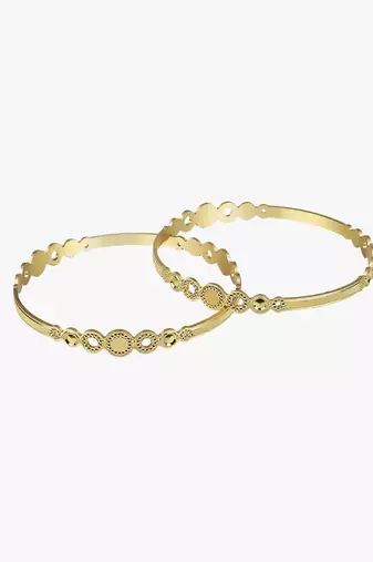 Women gold-plated traditional set of two bangles