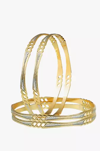 Women gold-plated traditional self design set of four bangles