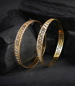 Women gold and silver plated traditional set of two bangles