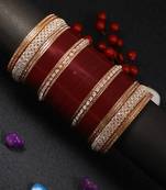 Set of 40 red bridal stone wedding chuda