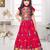 Tiny kingdom tomato colored printed sequins polyester fabric lehenga choli set