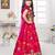 Tiny kingdom tomato colored printed sequins polyester fabric lehenga choli set