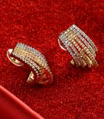 Women gold plated zircon studded earrings