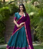 Womens' Wedding Special Zari Weaving Work Lehenga choli