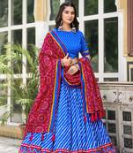 Women's Tussar Silk With Laheriya Print Lehenga Choli 