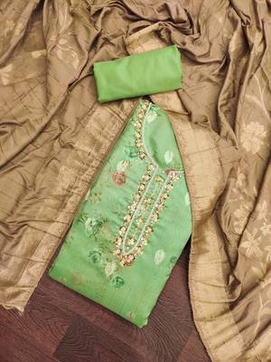 Pista Organza Printed Unstitched Dress Material 1