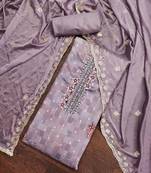 Lavender Cotton Unstitched Dress Material