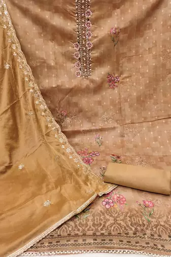 Mustard Cotton Unstitched Dress Material