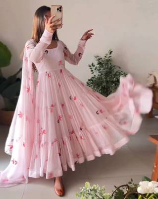 Women Floral Print Anarkali Kurta Set 1