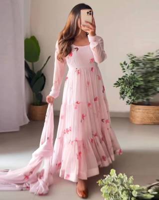Women Floral Print Anarkali Kurta Set 3