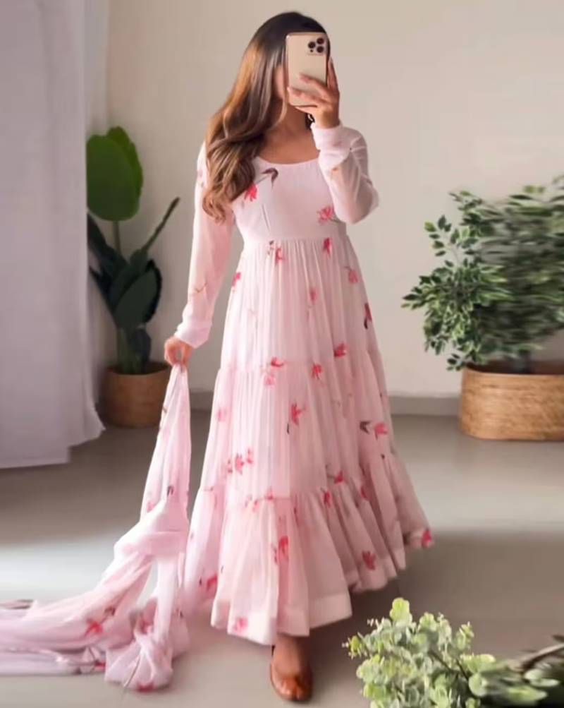 Women Floral Print Anarkali Kurta Set