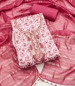 Multi color hand work work maslin cotton unstitched dress material