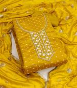 Light green color weaving work modal butti cotton unstitched dress material