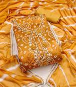 Mustered color digital print work modal butti cotton unstitched dress material