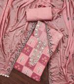 Multi color sequins work maslin cotton unstitched dress material