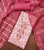 Multi color hand work work maslin cotton unstitched dress material