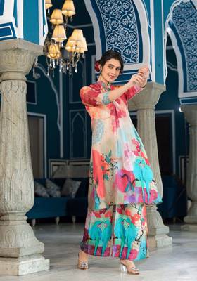 Multy colour designer printed coord set for trendy fashion looks in muslin fabric 6