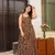 Brown colour beautiful girlie rayon fabric partywear long gown for trendy looks wedding ceremony