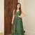 Green colour beautiful girlie rayon fabric partywear long gown for trendy looks wedding ceremony