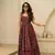 Purple colour beautiful girlie rayon fabric partywear long gown for trendy looks wedding ceremony