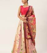 Pink Colour Beautiful Style Printed Ceremonial Wear Lehenga Choli Set For Party Glam Looks