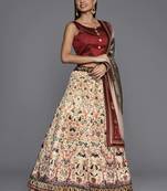Maroon Colour Beautiful Style Printed Ceremonial Wear Lehenga Choli Set For Party Glam Looks