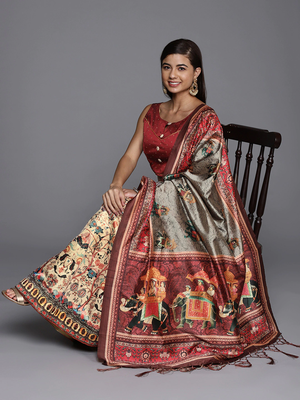Maroon Colour Beautiful Style Printed Ceremonial Wear Lehenga Choli Set For Party Glam Looks 3