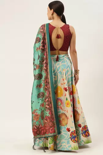 Maroon Colour Beautiful Style Printed Ceremonial Wear Lehenga Choli Set For Party Glam Looks