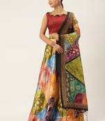 Red Colour Beautiful Style Printed Ceremonial Wear Lehenga Choli Set For Party Glam Looks