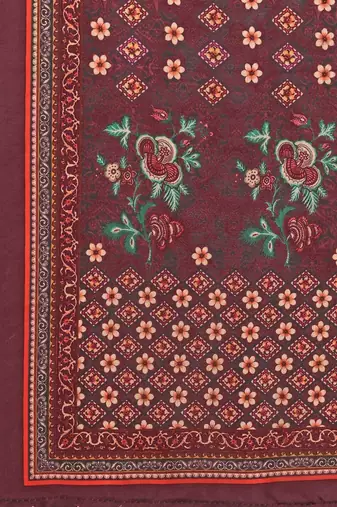 Maroon Colour Beautiful Girlie Floral Print Wedding Wear Satin Silk Lehenga Choli For Stylish Girls