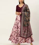 Pink Colour Beautiful Girlie Floral Print Wedding Wear Satin Silk Lehenga Choli For Stylish Girls