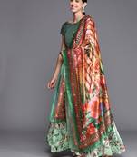 Green Satin Silk Fabric Beautifully Printed Girlie Wedding Partywear Lehenga Choli Set