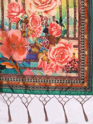 Green Satin Silk Fabric Beautifully Printed Girlie Wedding Partywear Lehenga Choli Set 4