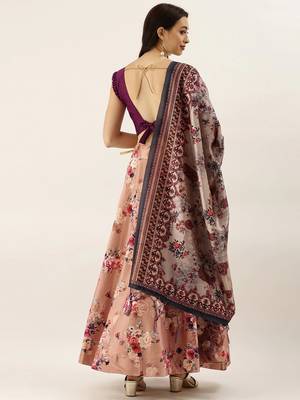 Rani Satin Silk Fabric Beautifully Printed Girlie Wedding Partywear Lehenga Choli Set 2