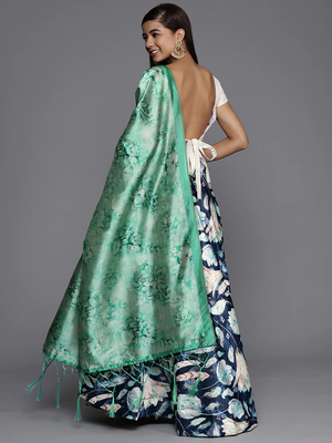 White Satin Silk Fabric Beautifully Printed Girlie Wedding Partywear Lehenga Choli Set 2