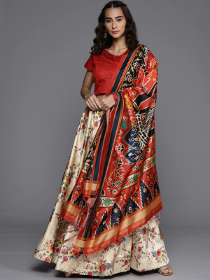 Maroon Satin Silk Fabric Beautifully Printed Girlie Wedding Partywear Lehenga Choli Set 1