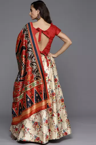 Maroon Satin Silk Fabric Beautifully Printed Girlie Wedding Partywear Lehenga Choli Set