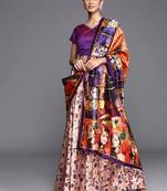 Purple Satin Silk Fabric Beautifully Printed Girlie Wedding Partywear Lehenga Choli Set
