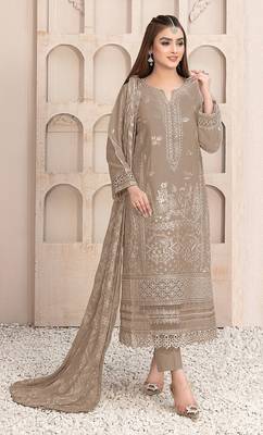 Chiku embroidered faux georgette salwar suit 1