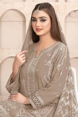 Chiku embroidered faux georgette salwar suit 2