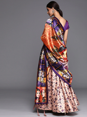 Purple Satin Silk Fabric Beautifully Printed Girlie Wedding Partywear Lehenga Choli Set 2