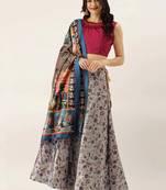 Pink Satin Silk embroidered Printed Girlie Wedding Partywear Lehenga Choli Set