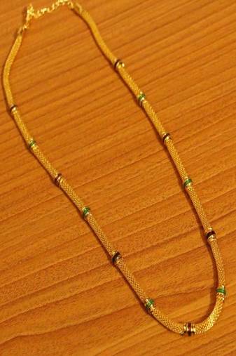 Gold plated meenakari pendant chain / necklace