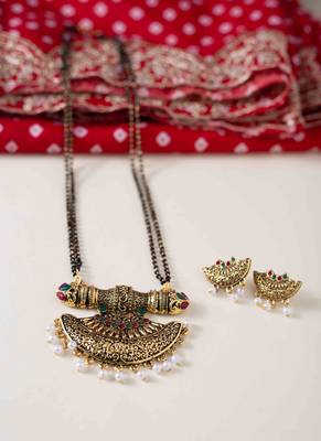 Antique Gold-Plated Temple Tali Mangalsutra Set 2