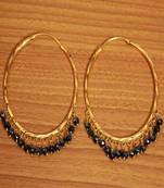 Black Crystal Gold Look Hoops