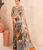 Multy Printed Partywear Ethnic Crepe Soft Silk Ceremonial Saree