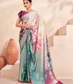 Multy Printed Partywear Ethnic Crepe Soft Silk Ceremonial Saree