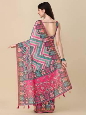 Multi ly Printed Linen Saree Trendy Girlie Looks In Wedding Season 3