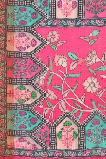 Multi ly Printed Linen Saree Trendy Girlie Looks In Wedding Season